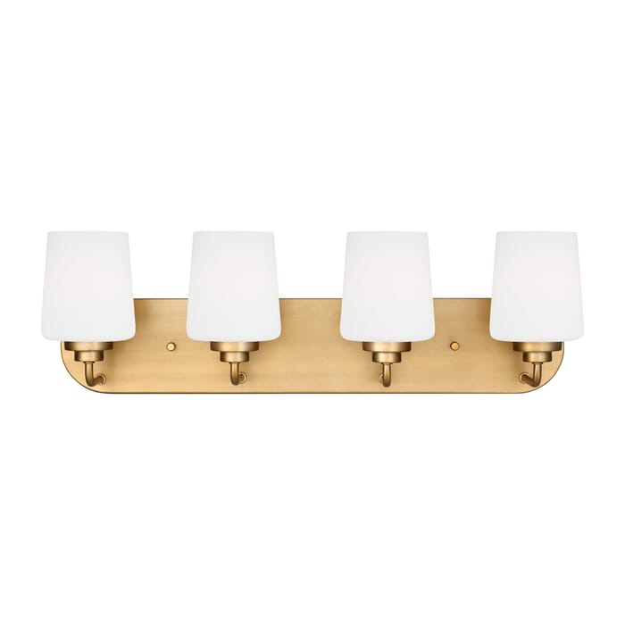 Sea Gull Windom 4-Light Bathroom Vanity Light in Satin Brass Sea Gull Windom 4-Light Bathroom Vanity Light in Satin Brass
