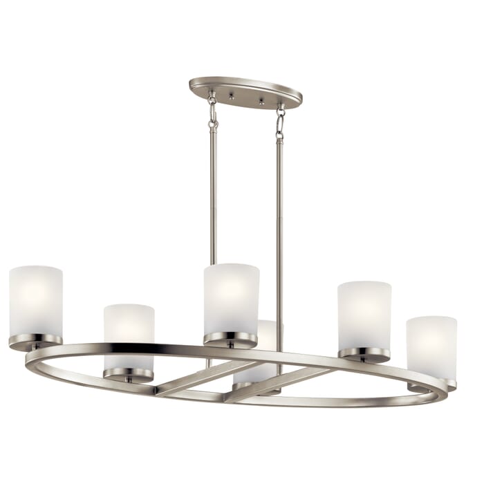 Kichler Lighting Daimlen 6-Light Oval Chandelier in Brushed Nickel Kichler Lighting Daimlen 6-Light Oval Chandelier in Brushed Nickel