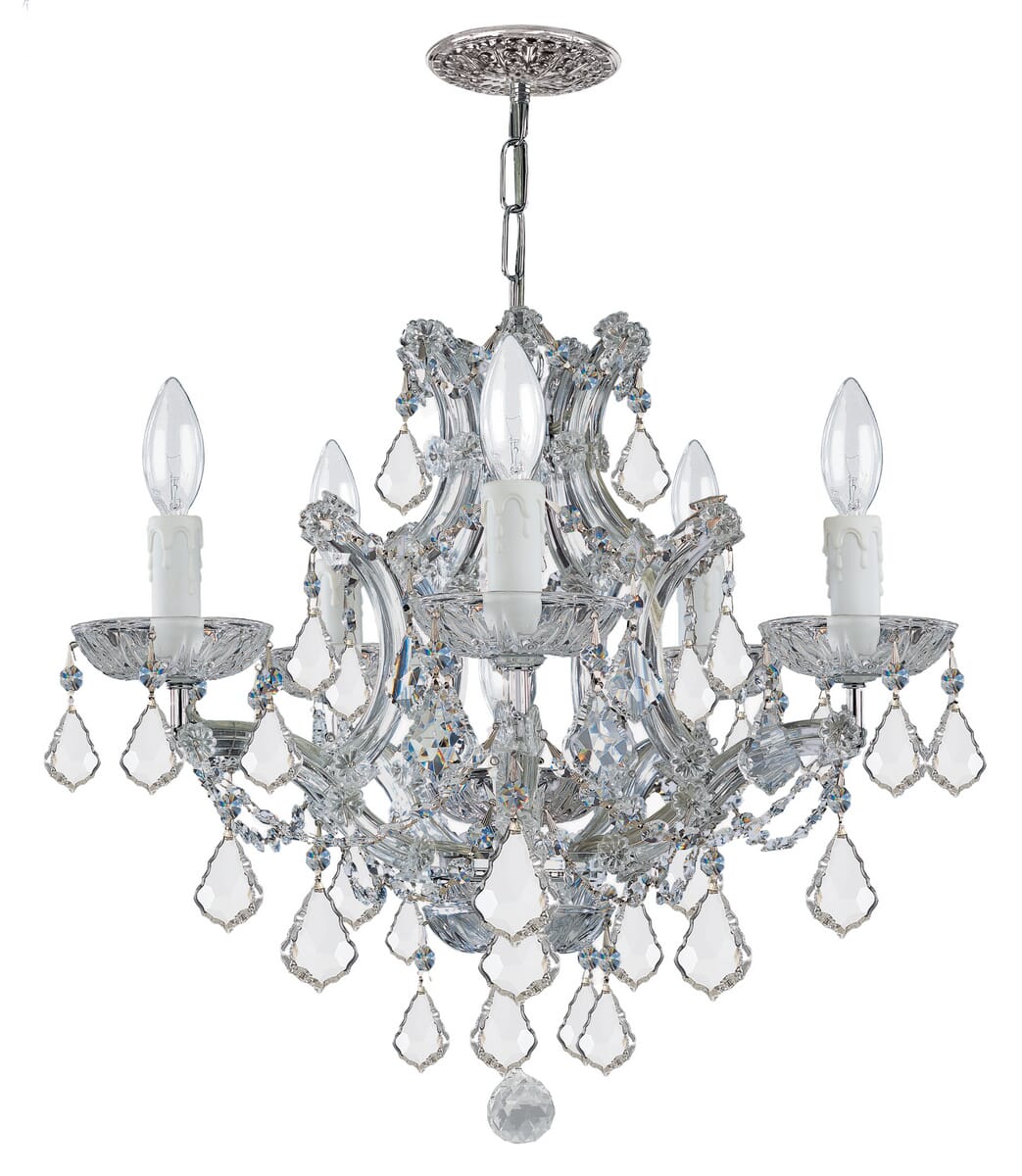 Maria Theresa 6-Light 17"" Mini Chandelier in Polished Chrome with Clear Hand Cut Crystals -  Crystorama, 4405-CH-CL-MWP