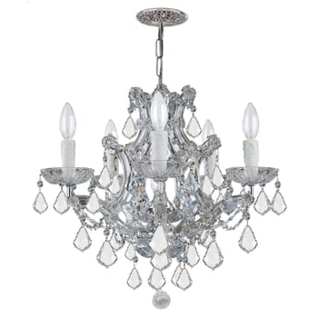 Crystorama Maria Theresa 6-Light 17" Mini Chandelier in Polished Chrome with Clear Spectra Crystals