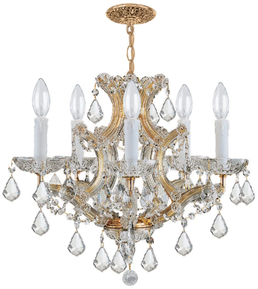Maria Theresa 6-Light 17"" Mini Chandelier in Gold with Clear Hand Cut Crystals -  Crystorama, 4405-GD-CL-MWP