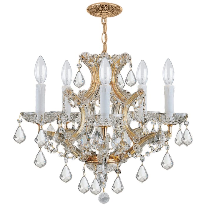Crystorama Maria Theresa 6-Light 17" Mini Chandelier in Gold with Clear Swarovski Strass Crystals Crystorama Maria Theresa 6-Light 17" Mini Chandelier in Gold with Clear Swarovski Strass Crystals