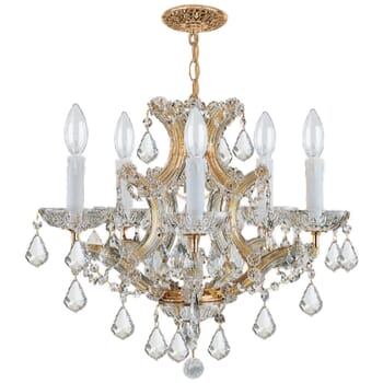 Crystorama Maria Theresa 6-Light 17" Mini Chandelier in Gold with Clear Swarovski Strass Crystals