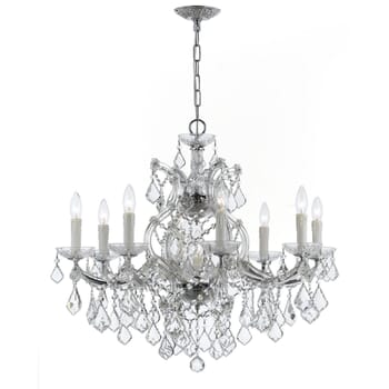 Crystorama Maria Theresa 9-Light 23" Traditional Chandelier in Polished Chrome with Clear Hand Cut Crystals
