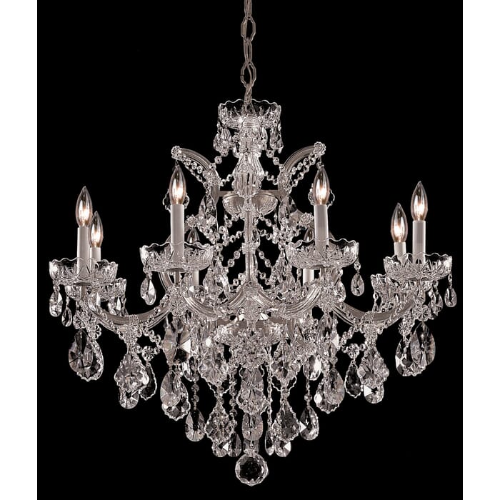 Crystorama Maria Theresa 9-Light 27" Traditional Chandelier in Polished Chrome with Clear Spectra Crystals Crystorama Maria Theresa 9-Light 27" Traditional Chandelier in Polished Chrome with Clear Spectra Crystals