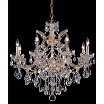 Crystorama Maria Theresa 9-Light 27" Traditional Chandelier in Gold with Clear Hand Cut Crystals