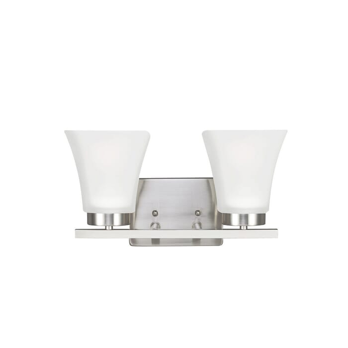 Sea Gull Bayfield 2-Light 13" Bathroom Vanity Light in Brushed Nickel Sea Gull Bayfield 2-Light 13" Bathroom Vanity Light in Brushed Nickel