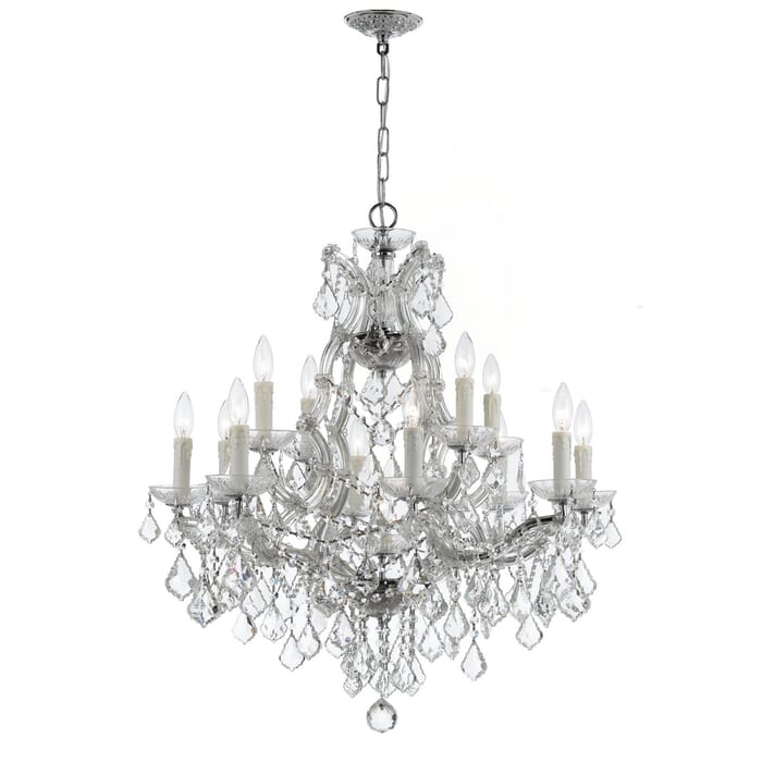 Crystorama Maria Theresa 13-Light 27" Traditional Chandelier in Polished Chrome with Clear Hand Cut Crystals Crystorama Maria Theresa 13-Light 27" Traditional Chandelier in Polished Chrome with Clear Hand Cut Crystals