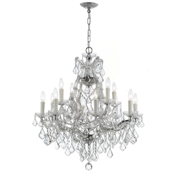 Crystorama Maria Theresa 13-Light 27" Traditional Chandelier in Polished Chrome with Clear Hand Cut Crystals
