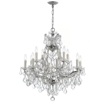 Crystorama Maria Theresa 13-Light 27" Traditional Chandelier in Polished Chrome with Clear Spectra Crystals