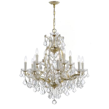 Crystorama Maria Theresa 13-Light 27" Traditional Chandelier in Gold with Clear Hand Cut Crystals
