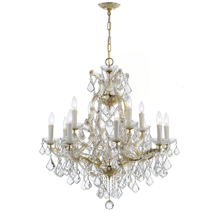 Crystorama Maria Theresa 13-Light 27" Traditional Chandelier in Gold with Clear Spectra Crystals Crystorama Maria Theresa 13-Light 27" Traditional Chandelier in Gold with Clear Spectra Crystals
