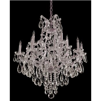 Crystorama Maria Theresa 13-Light 32" Traditional Chandelier in Polished Chrome with Clear Hand Cut Crystals