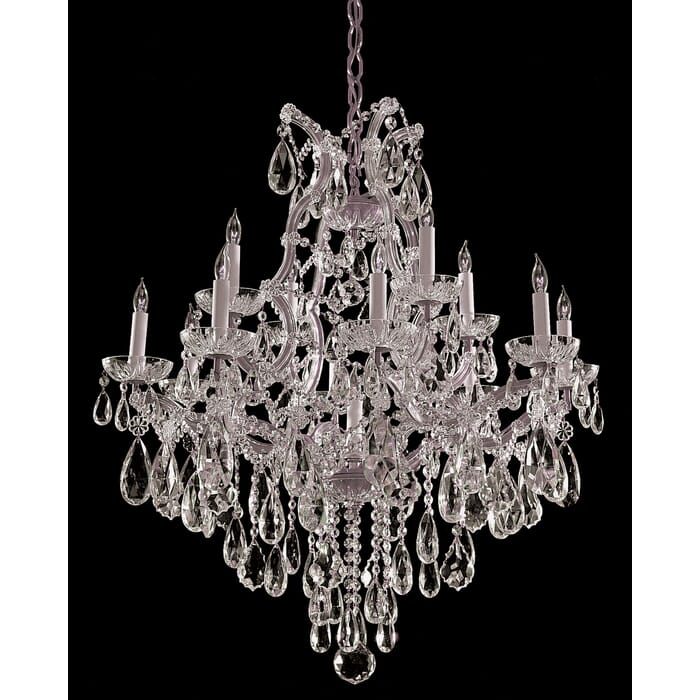 Crystorama Maria Theresa 13-Light 32" Traditional Chandelier in Polished Chrome with Clear Swarovski Strass Crystals Crystorama Maria Theresa 13-Light 32" Traditional Chandelier in Polished Chrome with Clear Swarovski Strass Crystals