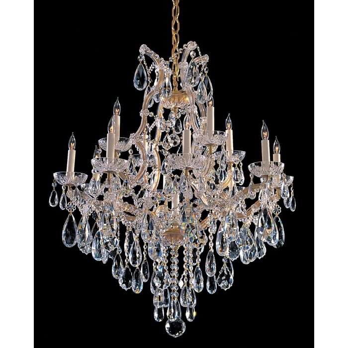 Crystorama Maria Theresa 13-Light 32" Traditional Chandelier in Gold with Clear Spectra Crystals Crystorama Maria Theresa 13-Light 32" Traditional Chandelier in Gold with Clear Spectra Crystals