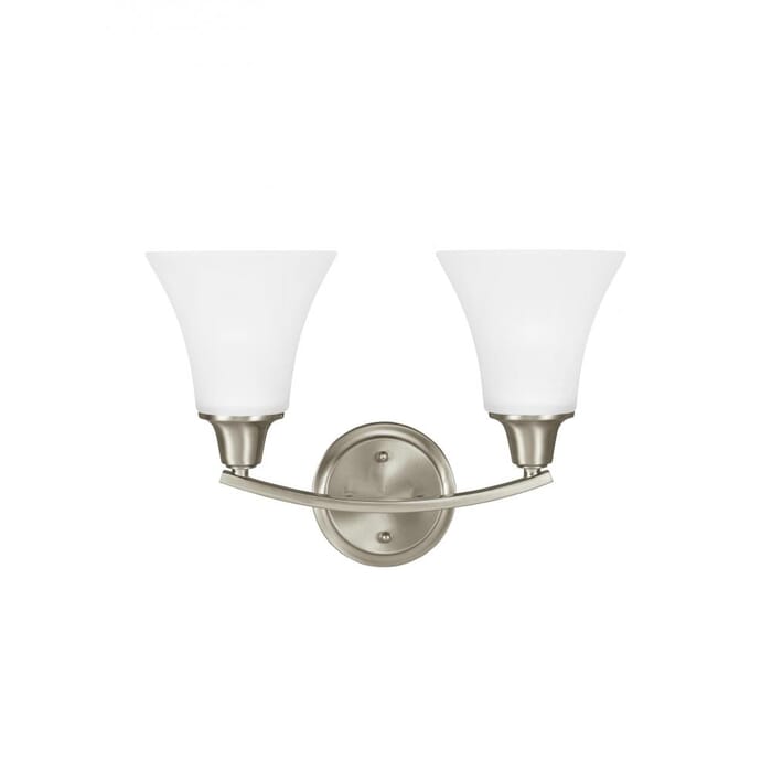 Sea Gull Metcalf 2-Light 16" Bathroom Vanity Light in Brushed Nickel Sea Gull Metcalf 2-Light 16" Bathroom Vanity Light in Brushed Nickel