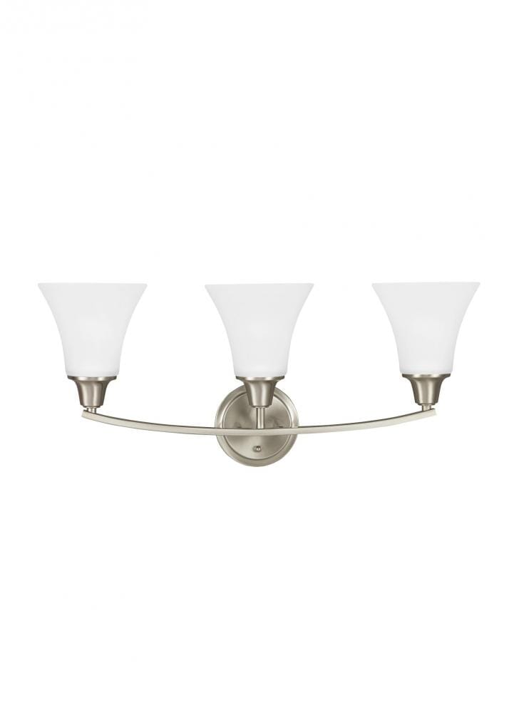 Sea Gull Metcalf 3-Light 25" Bathroom Vanity Light in Brushed Nickel