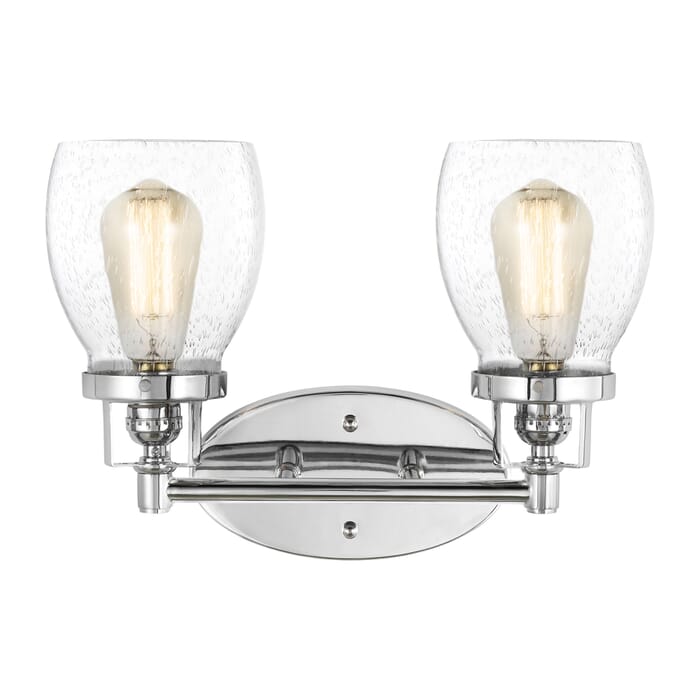 Sea Gull Belton 2-Light Bathroom Vanity Light in Chrome Sea Gull Belton 2-Light Bathroom Vanity Light in Chrome
