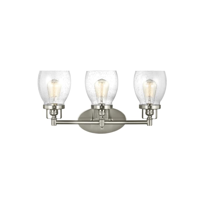 Sea Gull Belton 3-Light LED Bathroom Vanity Light in Brushed Nickel Sea Gull Belton 3-Light LED Bathroom Vanity Light in Brushed Nickel