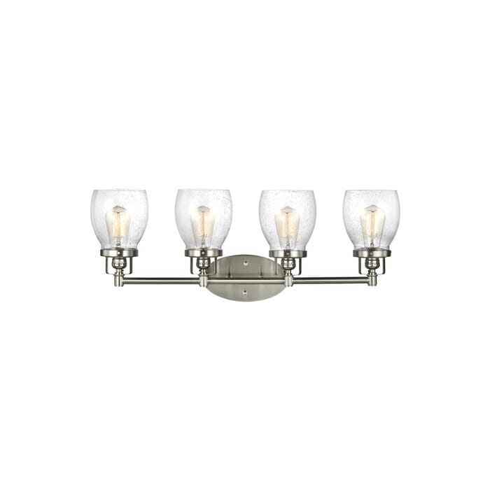 Sea Gull Belton 4-Light LED Bathroom Vanity Light in Brushed Nickel Sea Gull Belton 4-Light LED Bathroom Vanity Light in Brushed Nickel
