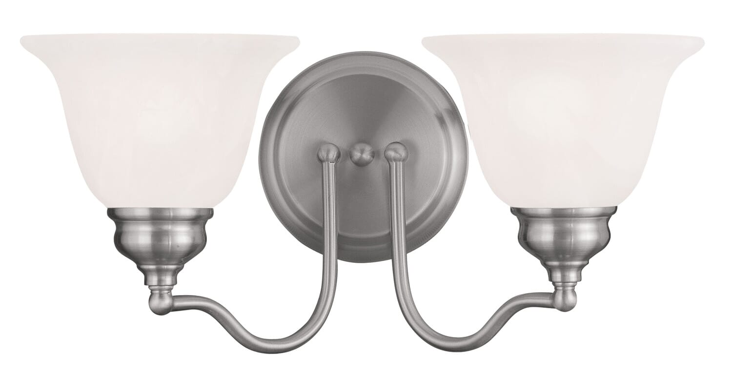 Essex 2-Light Bathroom Vanity Light in Brushed Nickel