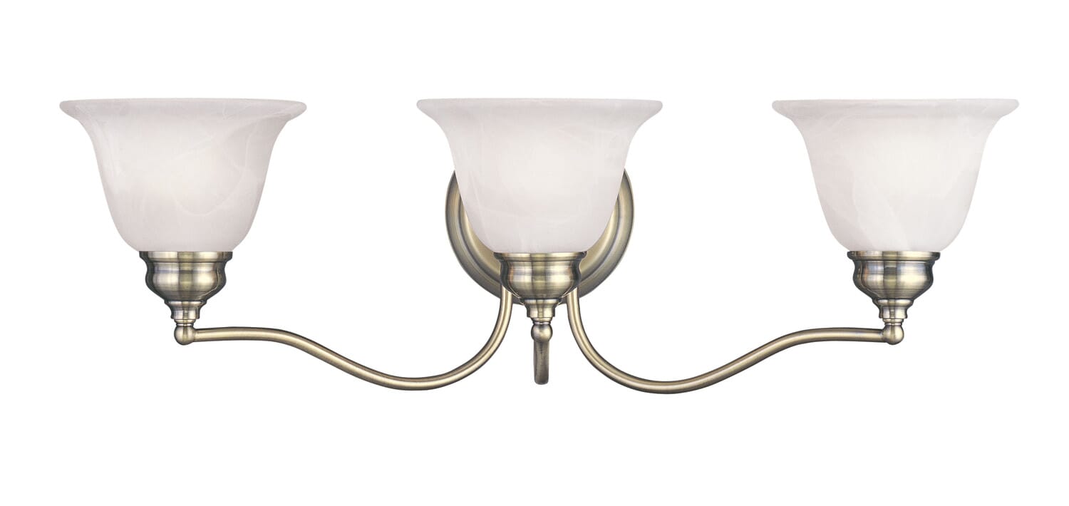 Essex 3-Light Bathroom Vanity Light in Antique Brass