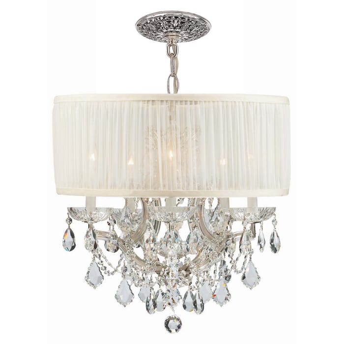Crystorama Brentwood 6-Light 19" Mini Chandelier in Polished Chrome with Clear Spectra Crystals Crystorama Brentwood 6-Light 19" Mini Chandelier in Polished Chrome with Clear Spectra Crystals