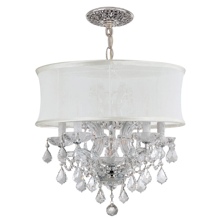Crystorama Brentwood 6-Light 19" Mini Chandelier in Polished Chrome with Clear Spectra Crystals Crystorama Brentwood 6-Light 19" Mini Chandelier in Polished Chrome with Clear Spectra Crystals