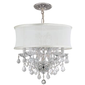 Crystorama Brentwood 6-Light 19" Mini Chandelier in Polished Chrome with Clear Spectra Crystals