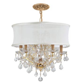 Crystorama Brentwood 6-Light 19" Traditional Chandelier in Gold with Clear Hand Cut Crystals
