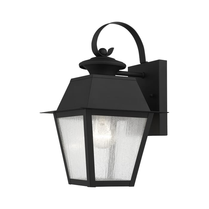 Mansfield 1-Light Outdoor Wall Lantern in Black Mansfield 1-Light Outdoor Wall Lantern in Black