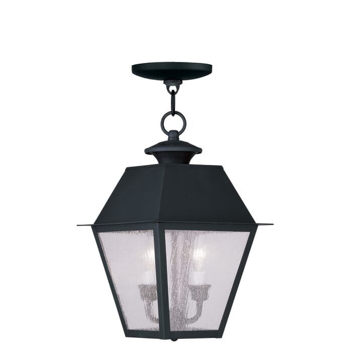 Mansfield 2-Light Outdoor Pendant in Black Mansfield 2-Light Outdoor Pendant in Black