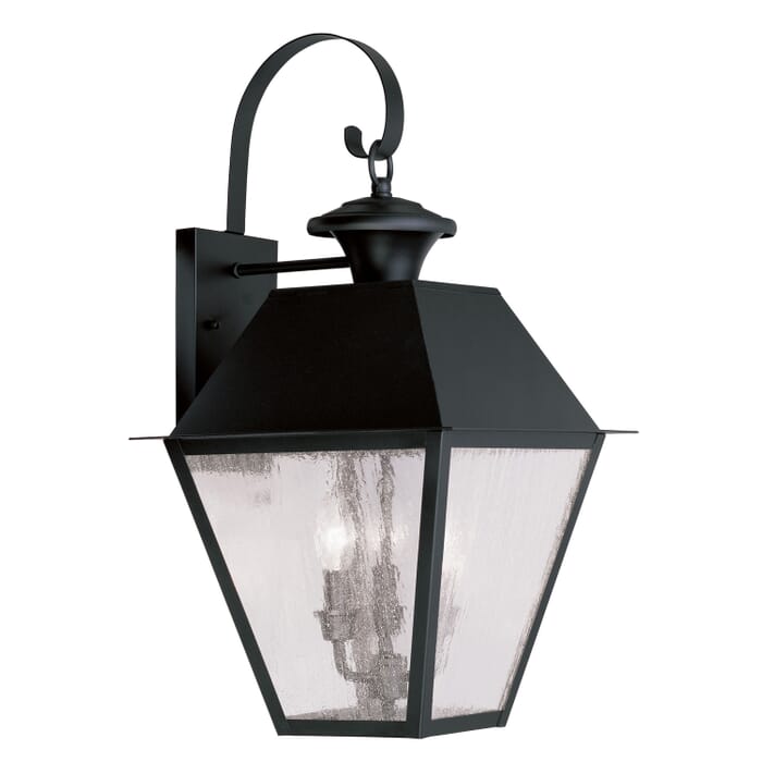 Mansfield 3-Light Outdoor Wall Lantern in Black Mansfield 3-Light Outdoor Wall Lantern in Black