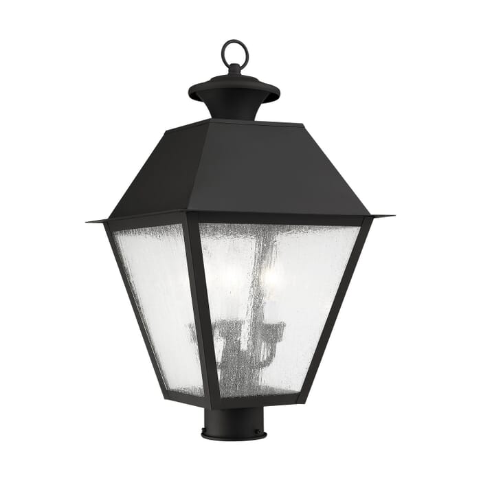 Mansfield 3-Light Post-Top Lanterm in Black Mansfield 3-Light Post-Top Lanterm in Black