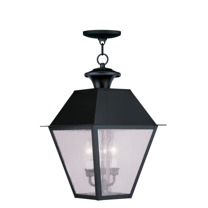 Mansfield 3-Light Outdoor Pendant in Black Mansfield 3-Light Outdoor Pendant in Black