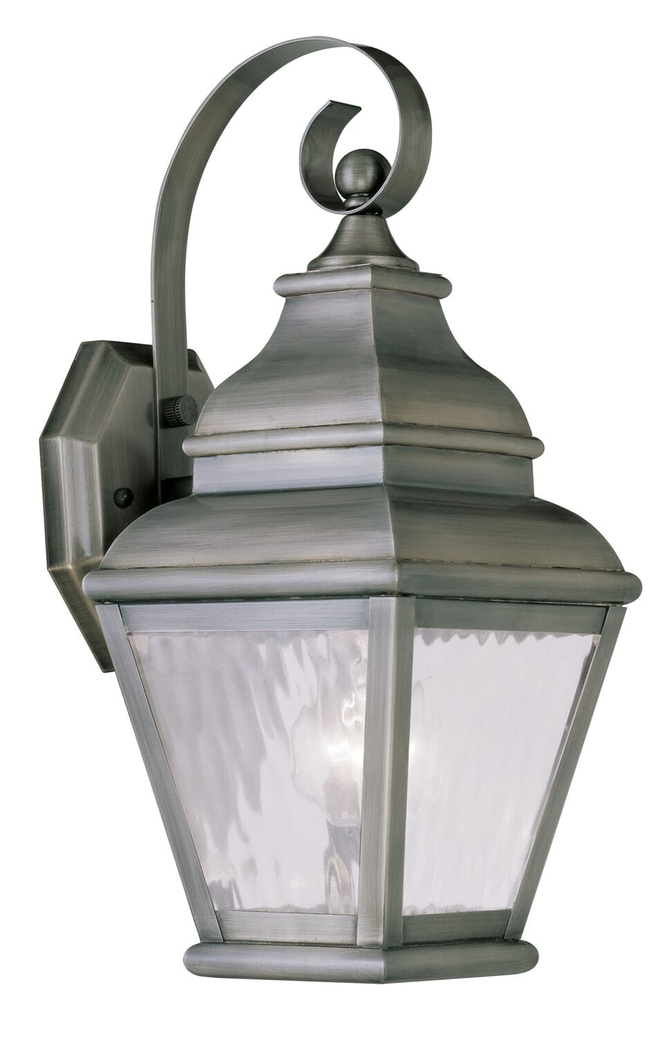Exeter 1-Light Outdoor Wall Lantern in Vintage Pewter