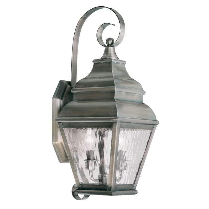 Exeter 2-Light Outdoor Wall Lantern in Vintage Pewter Exeter 2-Light Outdoor Wall Lantern in Vintage Pewter