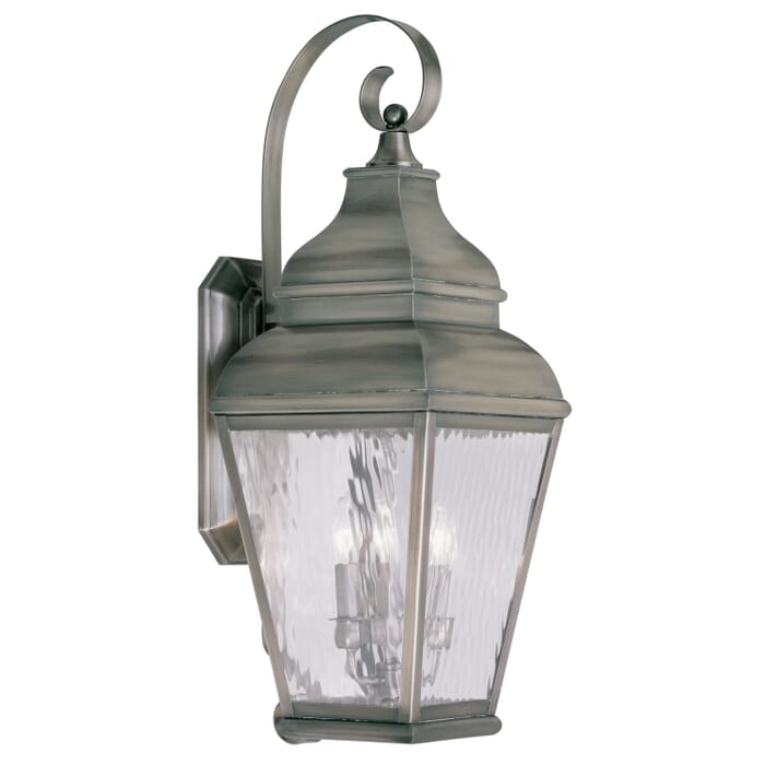 Exeter 3-Light Outdoor Wall Lantern in Vintage Pewter Exeter 3-Light Outdoor Wall Lantern in Vintage Pewter