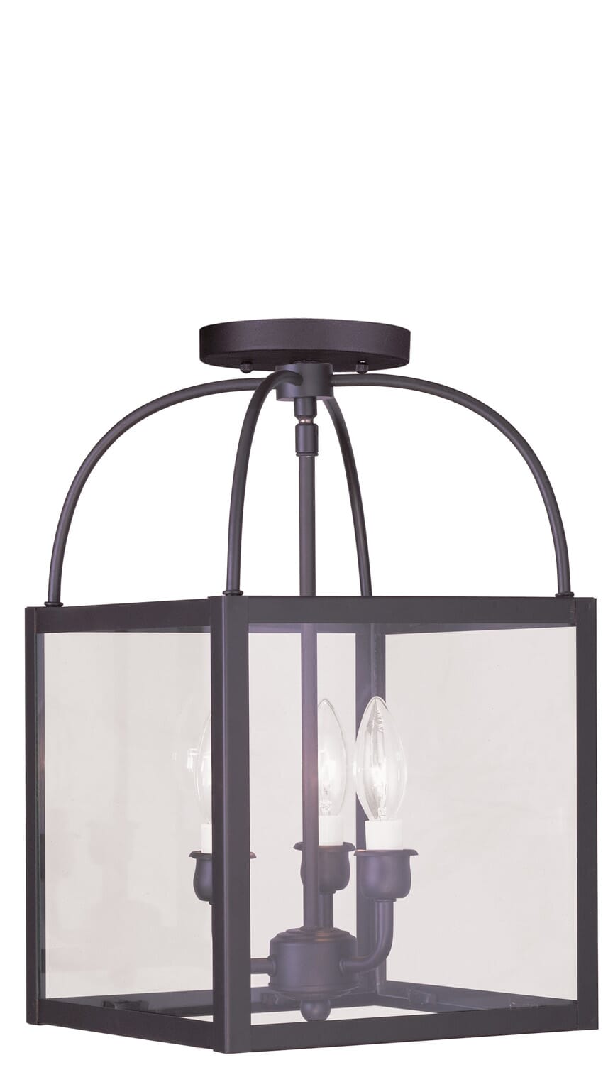 Milford 3-Light Mini Pendant with Ceiling Mount in Bronze
