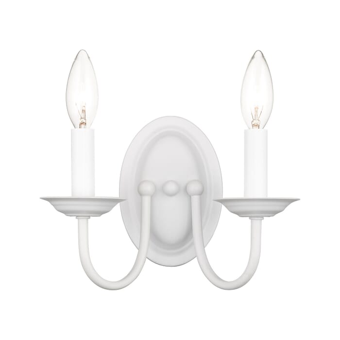 Home Basics 2-Light Wall Sconce in White Home Basics 2-Light Wall Sconce in White