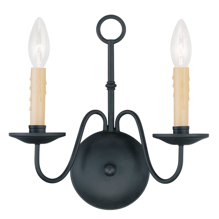 Heritage 2-Light Wall Sconce in Black Heritage 2-Light Wall Sconce in Black