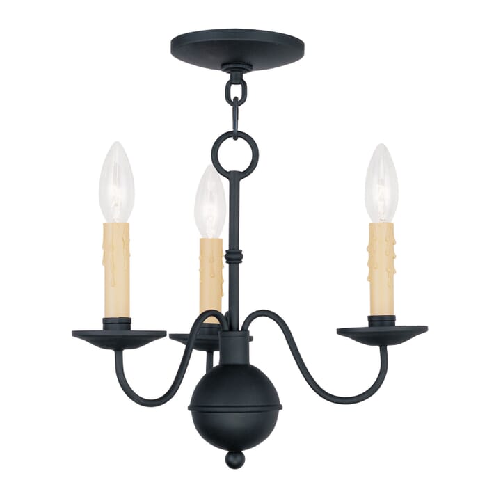 Heritage 3-Light Mini Chandelier in Black Heritage 3-Light Mini Chandelier in Black