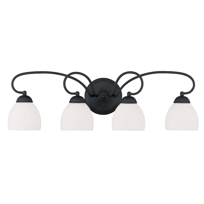 Brookside 4-Light Bathroom Vanity Light in Black Brookside 4-Light Bathroom Vanity Light in Black