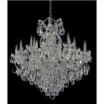 Crystorama Maria Theresa 19-Light 36" Traditional Chandelier in Polished Chrome with Clear Swarovski Strass Crystals