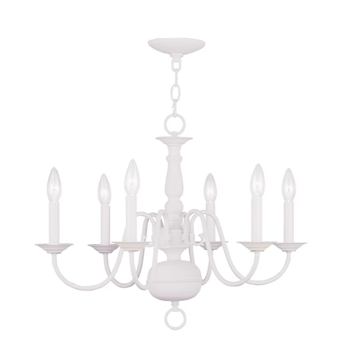 Williamsburgh 6-Light Chandelier in White Williamsburgh 6-Light Chandelier in White