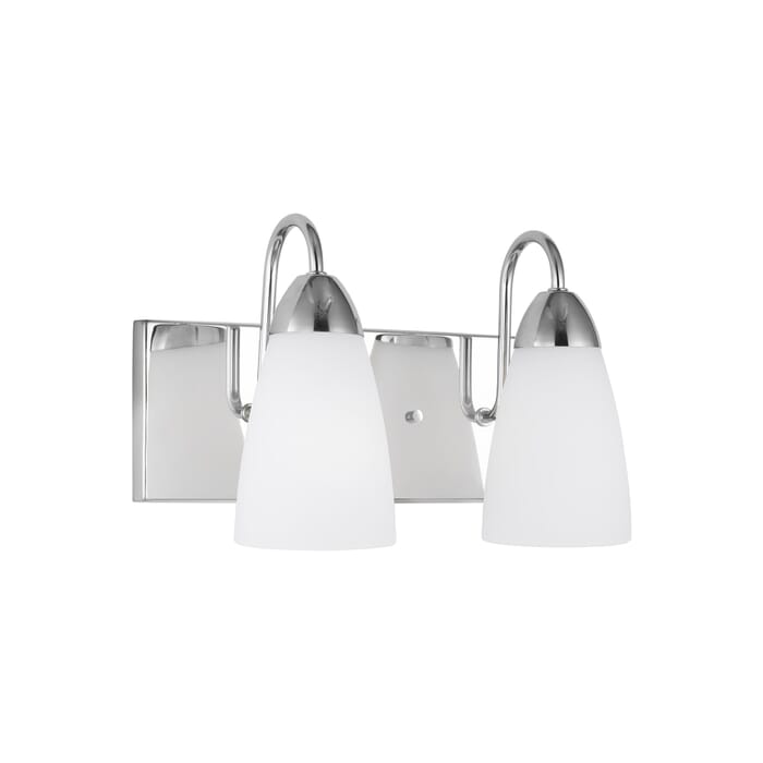 Sea Gull Seville 2-Light LED Bathroom Vanity Light in Chrome Sea Gull Seville 2-Light LED Bathroom Vanity Light in Chrome
