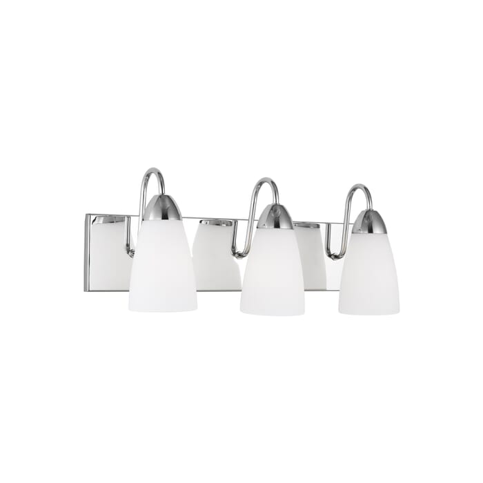 Sea Gull Seville 3-Light LED Bathroom Vanity Light in Chrome Sea Gull Seville 3-Light LED Bathroom Vanity Light in Chrome