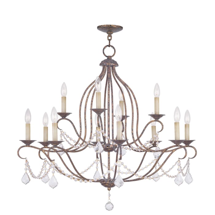 Chesterfield 12-Light Chandelier in Hand Applied Venetian Golden Bronze Chesterfield 12-Light Chandelier in Hand Applied Venetian Golden Bronze