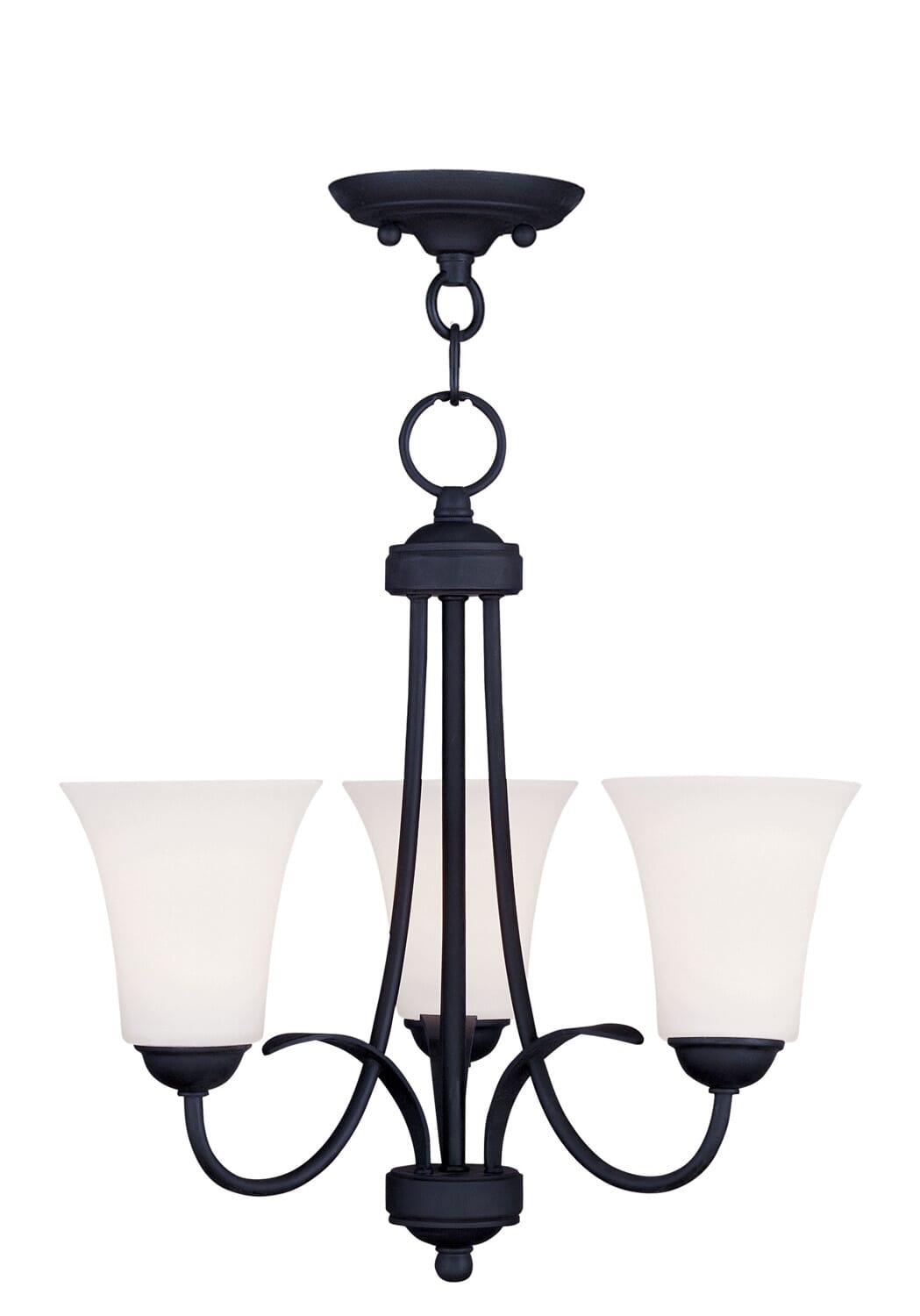 Ridgedale 3-Light Mini Chandelier with Ceiling Mount in Black