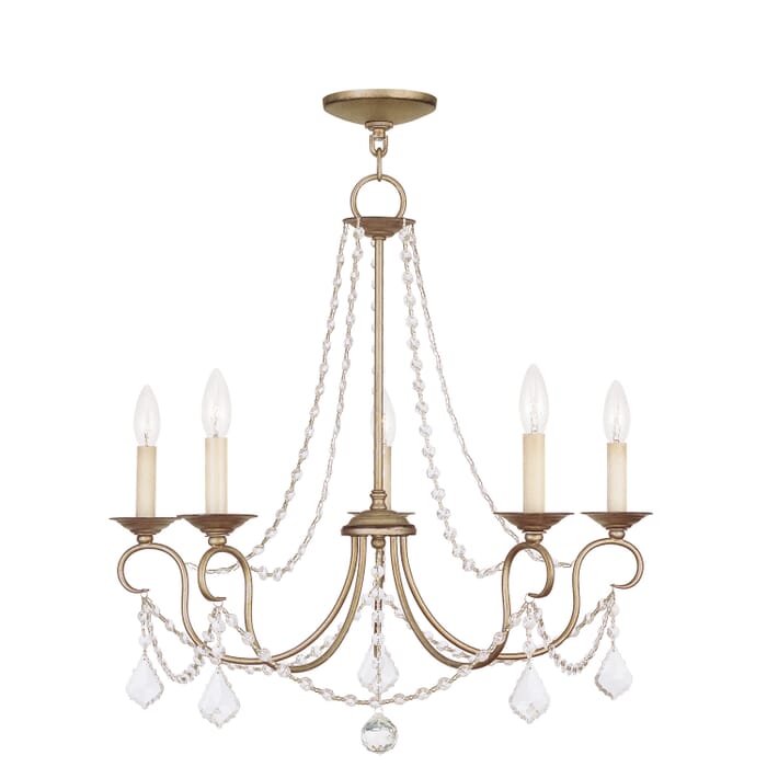 Pennington 5-Light Chandelier in Hand Applied Antique Silver Leaf Pennington 5-Light Chandelier in Hand Applied Antique Silver Leaf